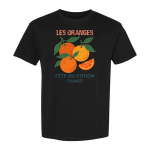 Les Oranges T-Shirt, French Citrus Fruit Graphic Tee for Foodies and Summer Gifts