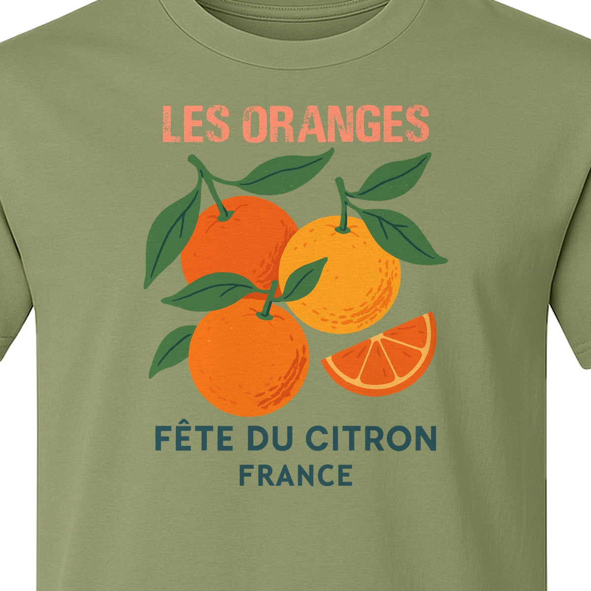 Les Oranges T-Shirt, French Citrus Fruit Graphic Tee for Foodies and Summer Gifts