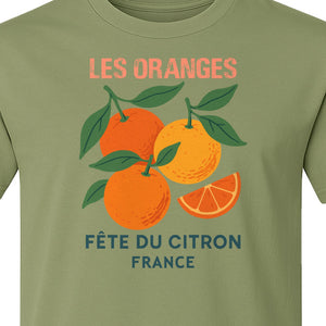 Les Oranges T-Shirt, French Citrus Fruit Graphic Tee for Foodies and Summer Gifts