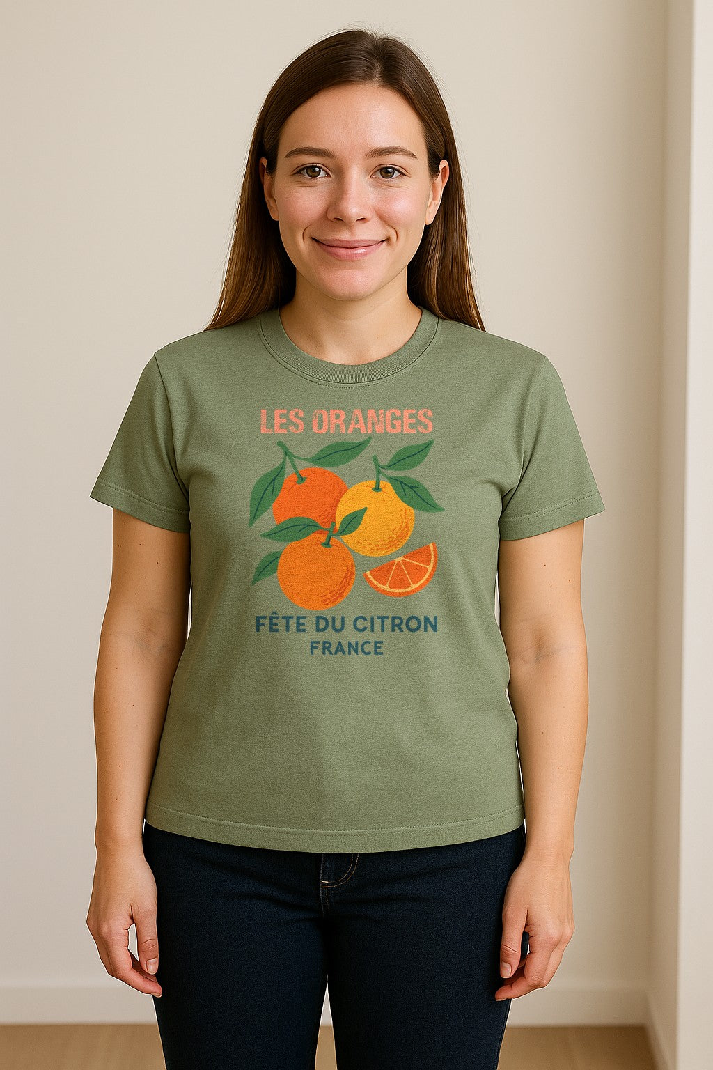 Les Oranges T-Shirt, French Citrus Fruit Graphic Tee for Foodies and Summer Gifts