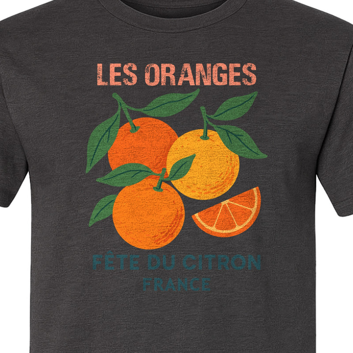 Les Oranges T-Shirt, French Citrus Fruit Graphic Tee for Foodies and Summer Gifts