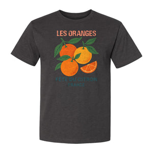Les Oranges T-Shirt, French Citrus Fruit Graphic Tee for Foodies and Summer Gifts