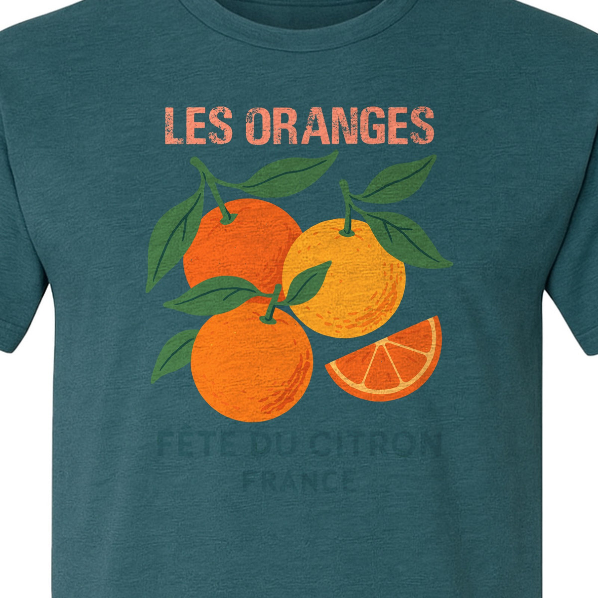 Les Oranges T-Shirt, French Citrus Fruit Graphic Tee for Foodies and Summer Gifts