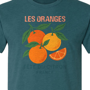 Les Oranges T-Shirt, French Citrus Fruit Graphic Tee for Foodies and Summer Gifts