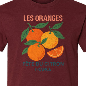 Les Oranges T-Shirt, French Citrus Fruit Graphic Tee for Foodies and Summer Gifts