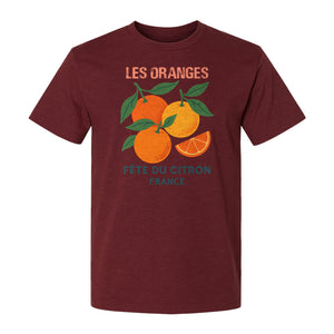 Les Oranges T-Shirt, French Citrus Fruit Graphic Tee for Foodies and Summer Gifts