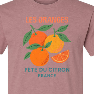Les Oranges T-Shirt, French Citrus Fruit Graphic Tee for Foodies and Summer Gifts