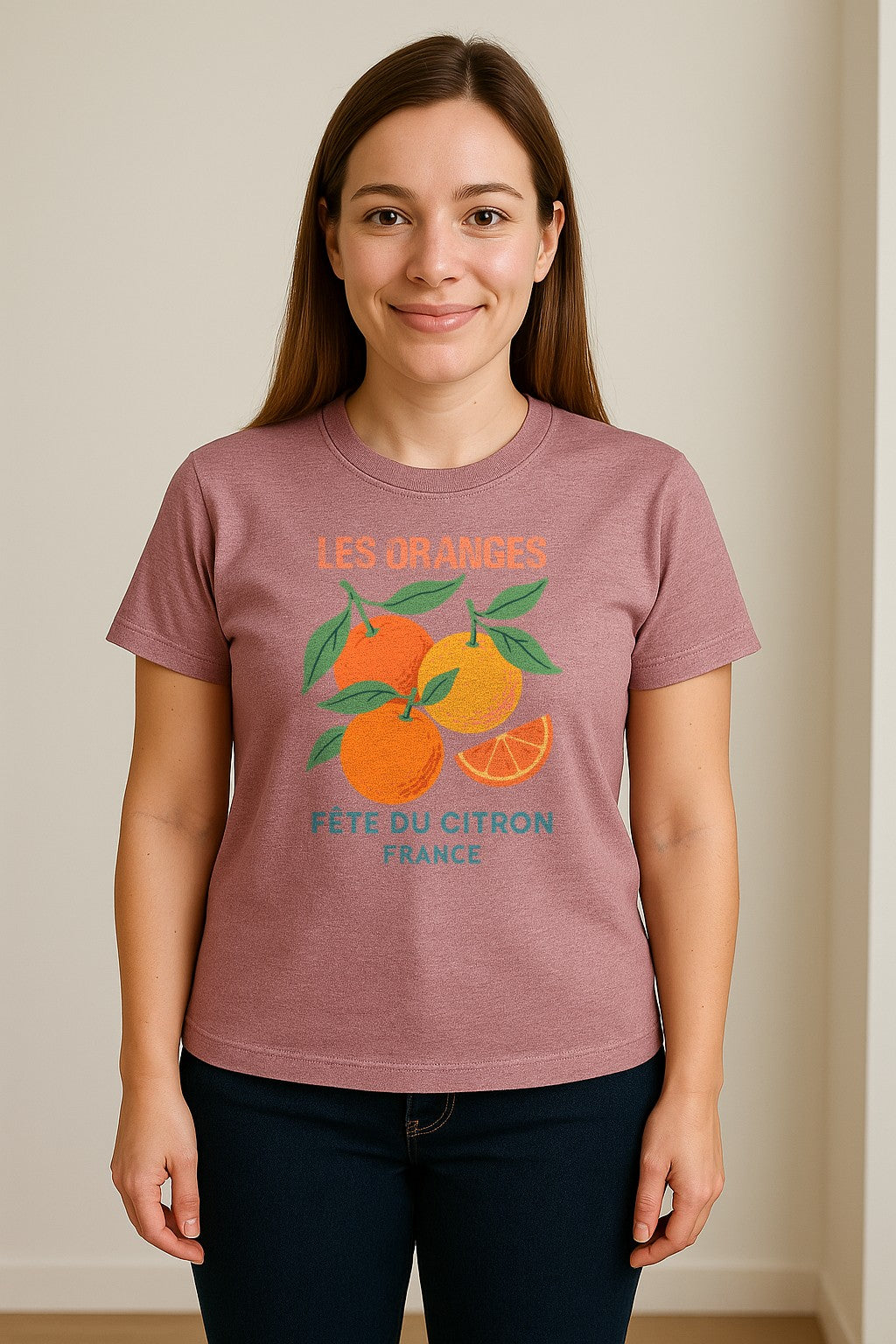 Les Oranges T-Shirt, French Citrus Fruit Graphic Tee for Foodies and Summer Gifts