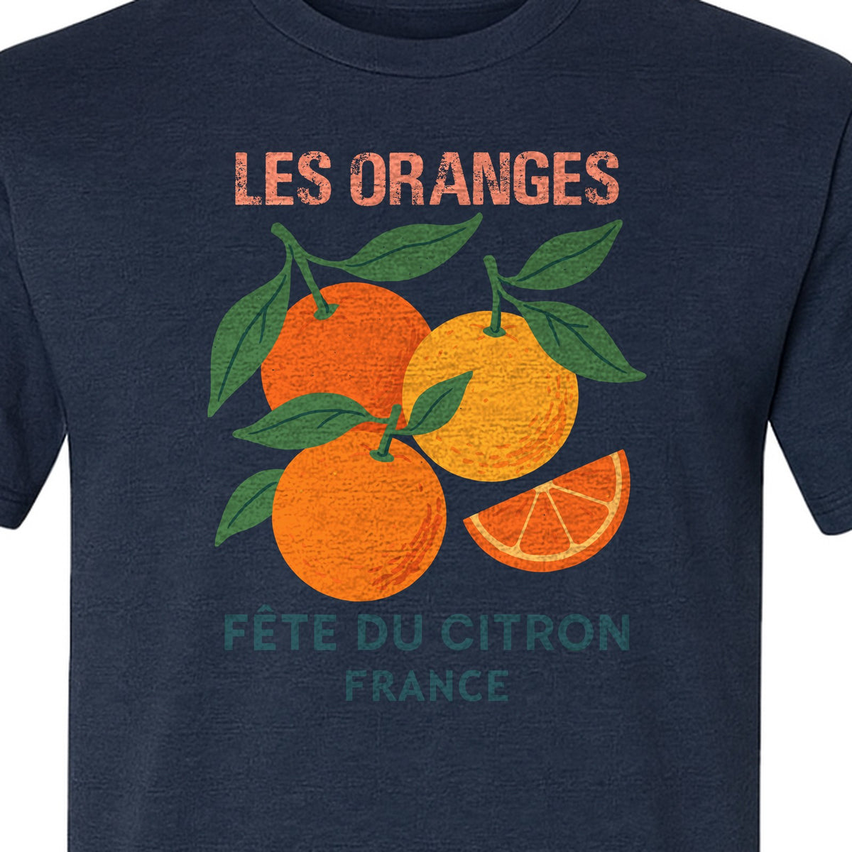 Les Oranges T-Shirt, French Citrus Fruit Graphic Tee for Foodies and Summer Gifts
