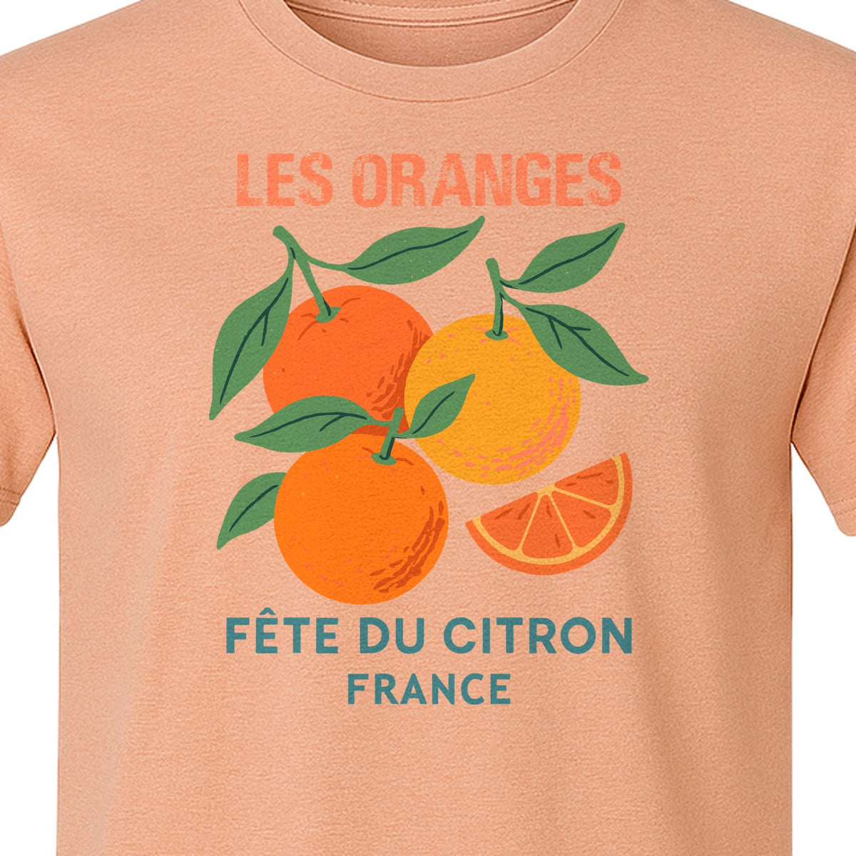 Les Oranges T-Shirt, French Citrus Fruit Graphic Tee for Foodies and Summer Gifts