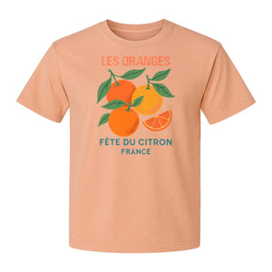 Les Oranges T-Shirt, French Citrus Fruit Graphic Tee for Foodies and Summer Gifts