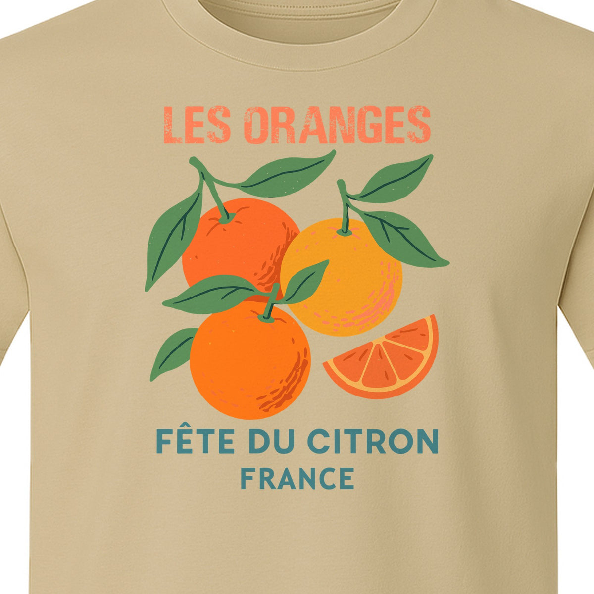 Les Oranges T-Shirt, French Citrus Fruit Graphic Tee for Foodies and Summer Gifts