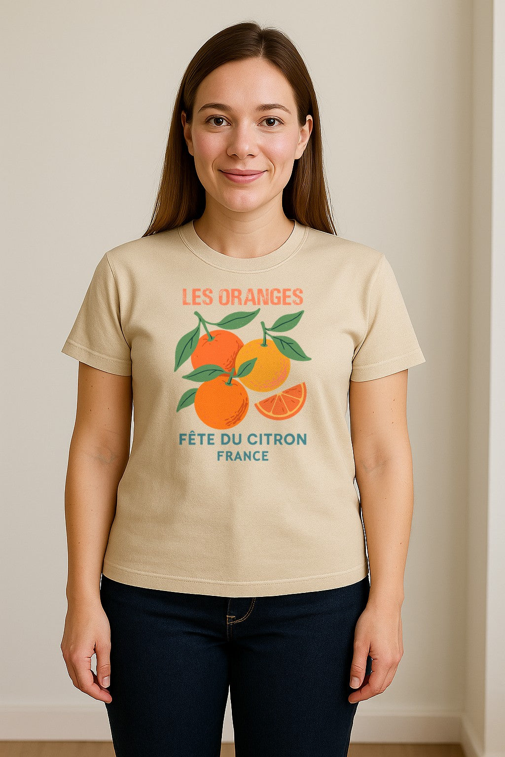 Les Oranges T-Shirt, French Citrus Fruit Graphic Tee for Foodies and Summer Gifts