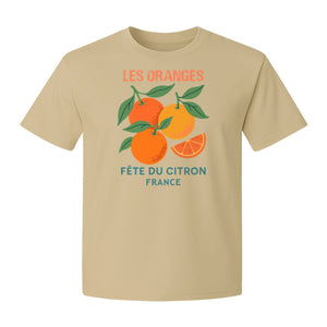 Les Oranges T-Shirt, French Citrus Fruit Graphic Tee for Foodies and Summer Gifts