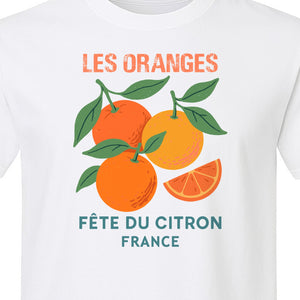 Les Oranges T-Shirt, French Citrus Fruit Graphic Tee for Foodies and Summer Gifts