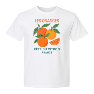 Les Oranges T-Shirt, French Citrus Fruit Graphic Tee for Foodies and Summer Gifts