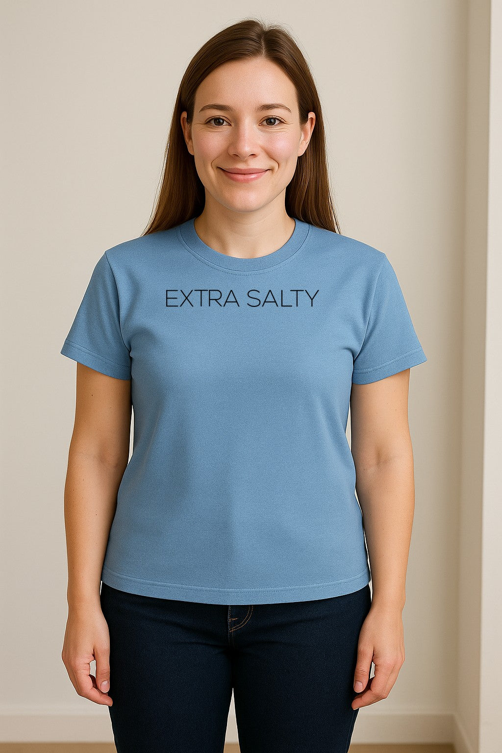 Extra Salty T-Shirt, Witty Text Design for Beach Trips, Coastal Getaways and Summer Vacations