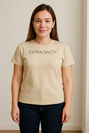 Extra Salty T-Shirt, Witty Text Design for Beach Trips, Coastal Getaways and Summer Vacations