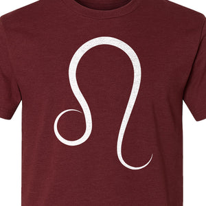 Leo Zodiac Symbol T-Shirt, Minimalist Astrology Graphic Tee for August Birthdays