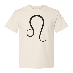 Leo Zodiac Symbol T-Shirt, Minimalist Astrology Graphic Tee for August Birthdays