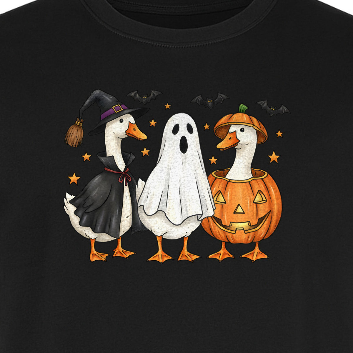 Halloween Goose T-Shirt, Witch, Ghost and Pumpkin Costume Design for Fall Parties and Trick-or-Treat