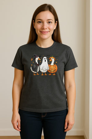 Halloween Goose T-Shirt, Witch, Ghost and Pumpkin Costume Design for Fall Parties and Trick-or-Treat