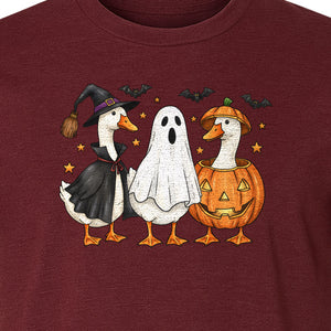 Halloween Goose T-Shirt, Witch, Ghost and Pumpkin Costume Design for Fall Parties and Trick-or-Treat
