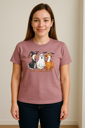 Halloween Goose T-Shirt, Witch, Ghost and Pumpkin Costume Design for Fall Parties and Trick-or-Treat