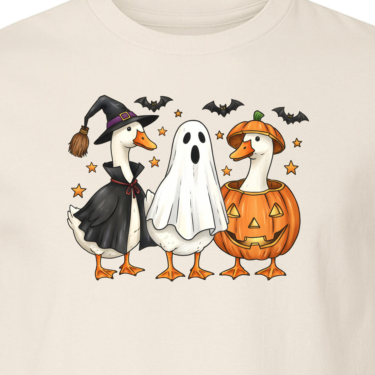 Halloween Goose T-Shirt, Witch, Ghost and Pumpkin Costume Design for Fall Parties and Trick-or-Treat