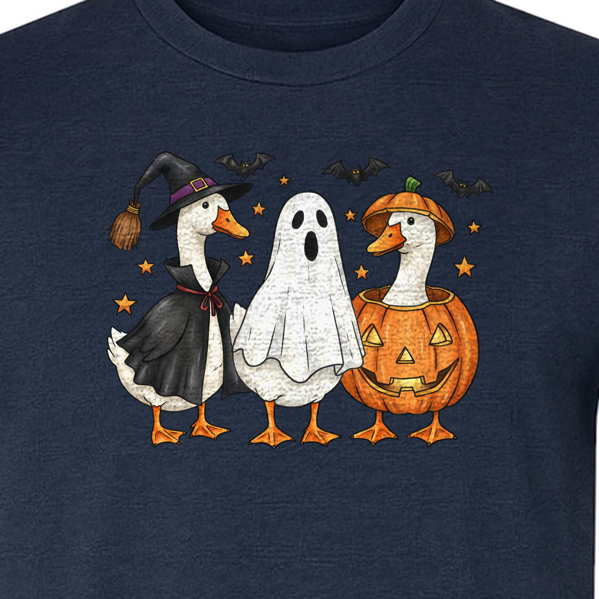 Halloween Goose T-Shirt, Witch, Ghost and Pumpkin Costume Design for Fall Parties and Trick-or-Treat