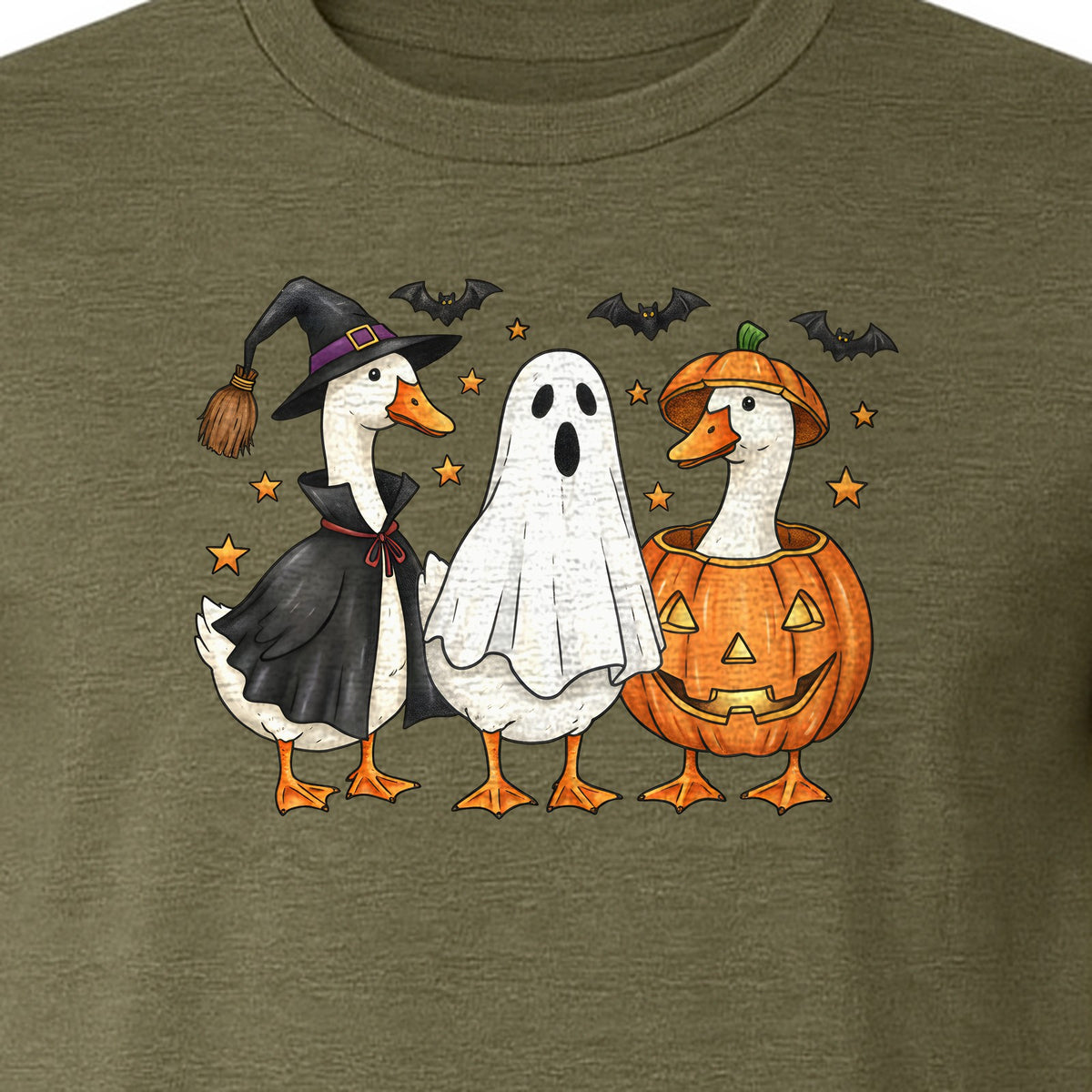 Halloween Goose T-Shirt, Witch, Ghost and Pumpkin Costume Design for Fall Parties and Trick-or-Treat