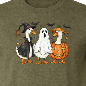 Halloween Goose T-Shirt, Witch, Ghost and Pumpkin Costume Design for Fall Parties and Trick-or-Treat