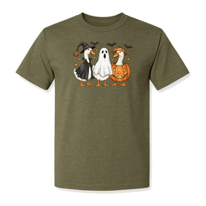 Halloween Goose T-Shirt, Witch, Ghost and Pumpkin Costume Design for Fall Parties and Trick-or-Treat