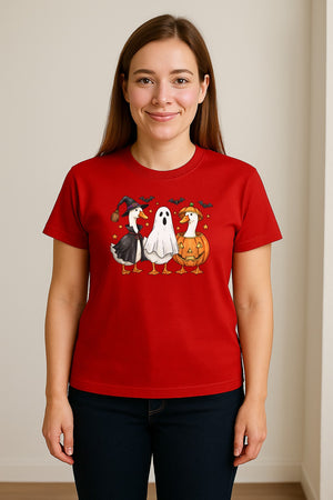 Halloween Goose T-Shirt, Witch, Ghost and Pumpkin Costume Design for Fall Parties and Trick-or-Treat