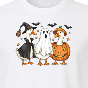Halloween Goose T-Shirt, Witch, Ghost and Pumpkin Costume Design for Fall Parties and Trick-or-Treat