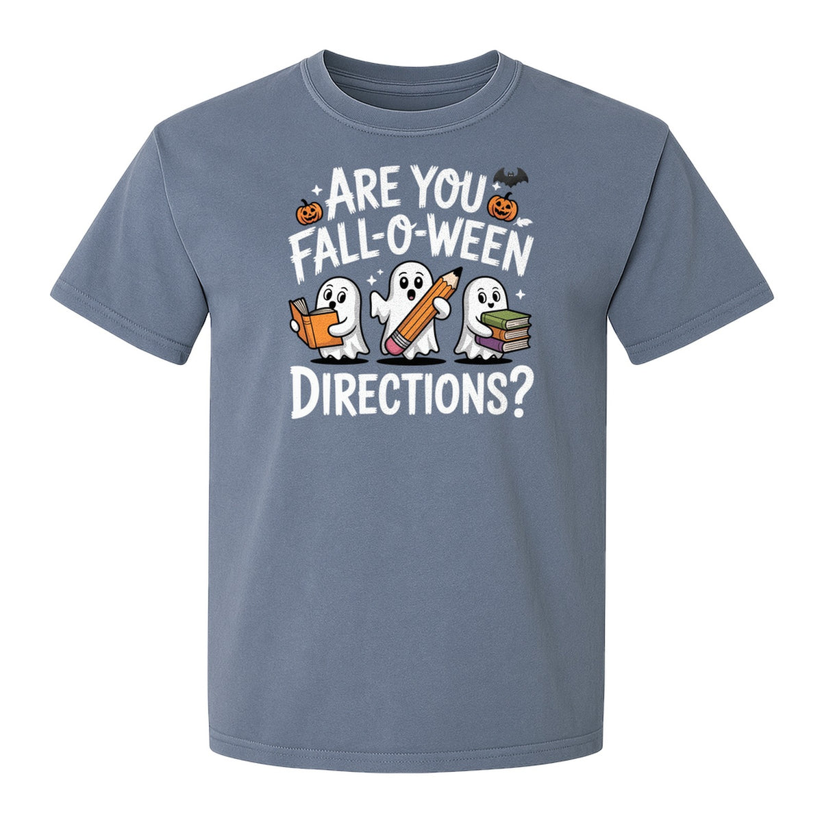 Halloween Ghost Comfort Colors T-Shirt, Are You Fall-O-Ween Directions School Design for Teachers and Readers