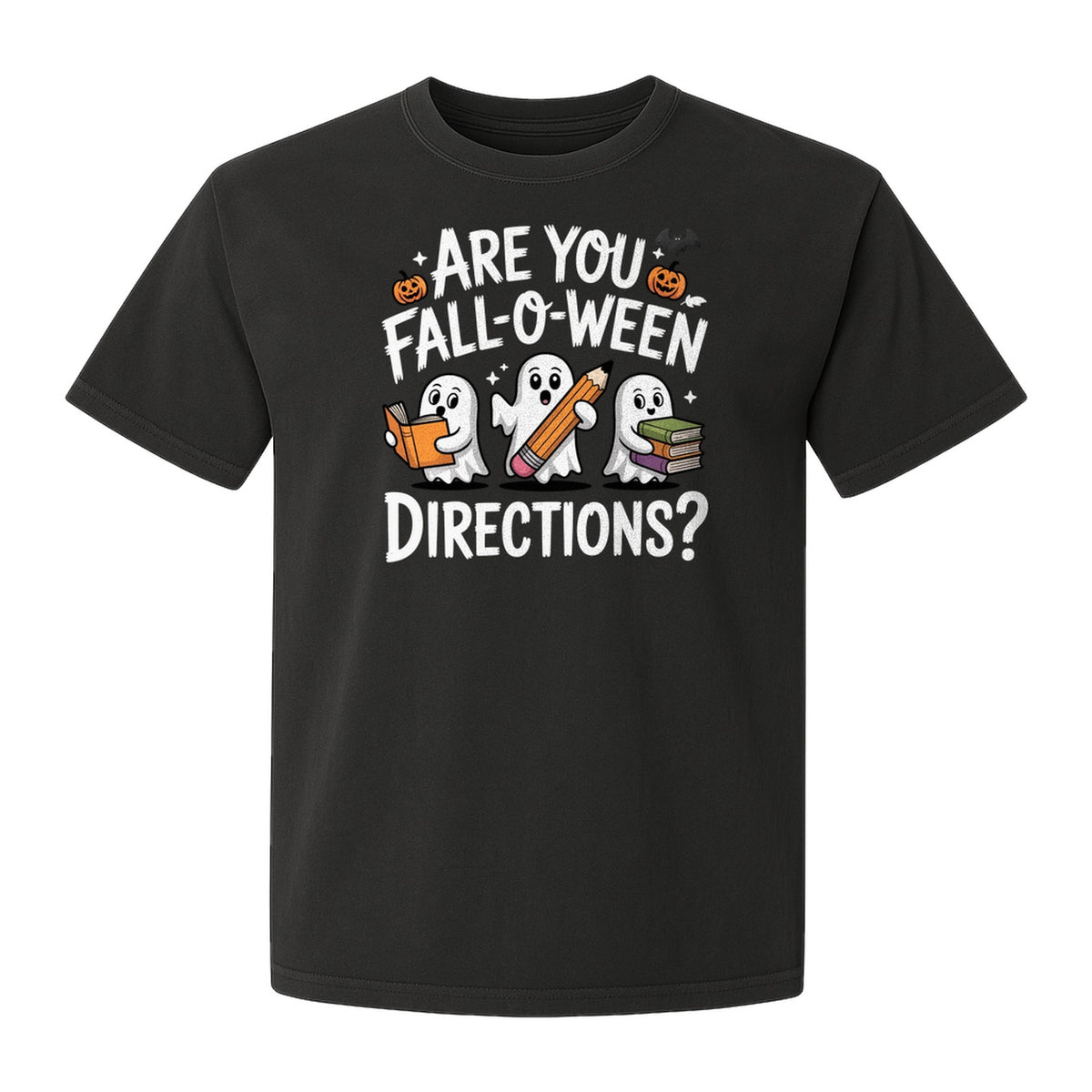 Halloween Ghost Comfort Colors T-Shirt, Are You Fall-O-Ween Directions School Design for Teachers and Readers