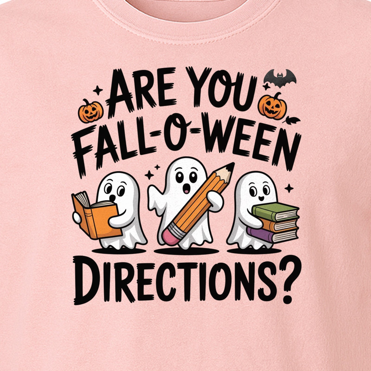 Halloween Ghost Comfort Colors T-Shirt, Are You Fall-O-Ween Directions School Design for Teachers and Readers