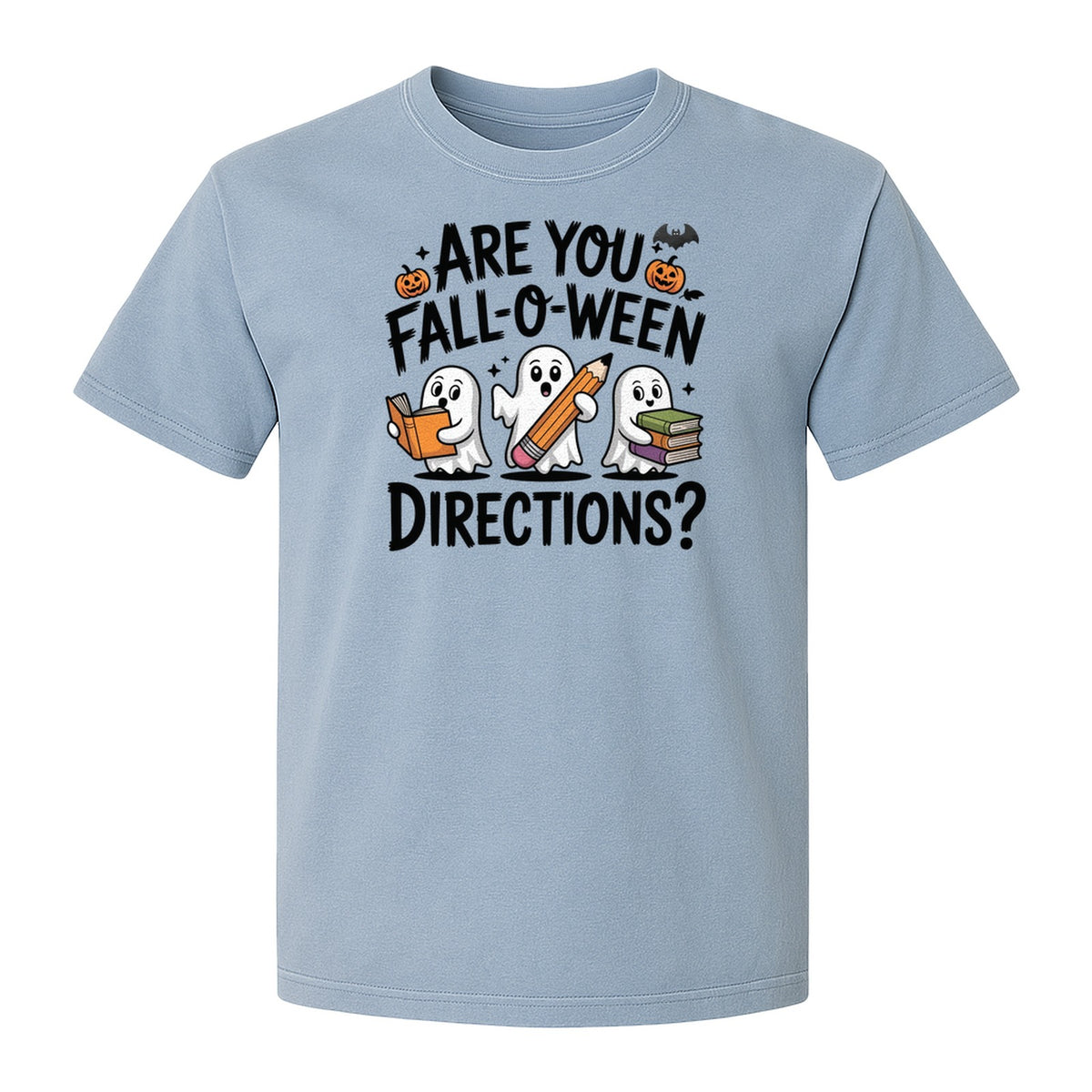 Halloween Ghost Comfort Colors T-Shirt, Are You Fall-O-Ween Directions School Design for Teachers and Readers