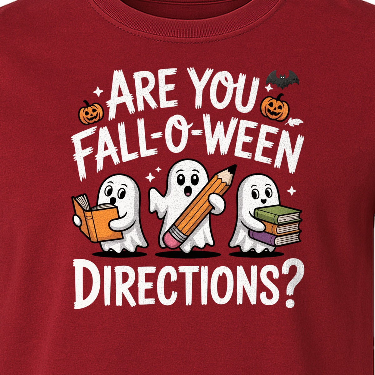Halloween Ghost Comfort Colors T-Shirt, Are You Fall-O-Ween Directions School Design for Teachers and Readers