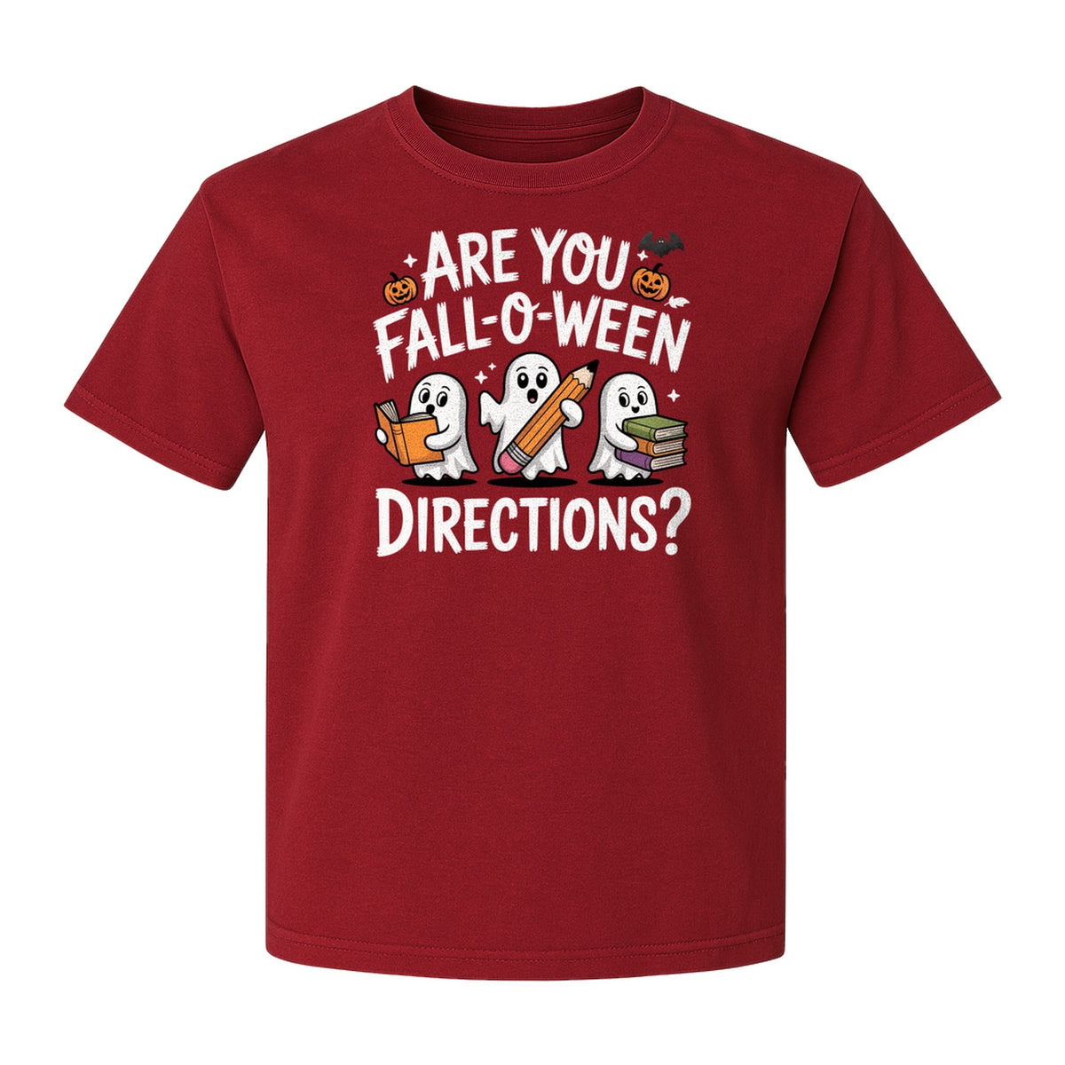 Halloween Ghost Comfort Colors T-Shirt, Are You Fall-O-Ween Directions School Design for Teachers and Readers