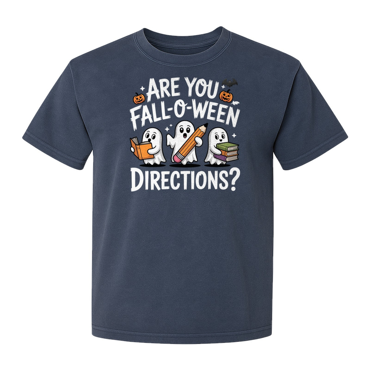 Halloween Ghost Comfort Colors T-Shirt, Are You Fall-O-Ween Directions School Design for Teachers and Readers