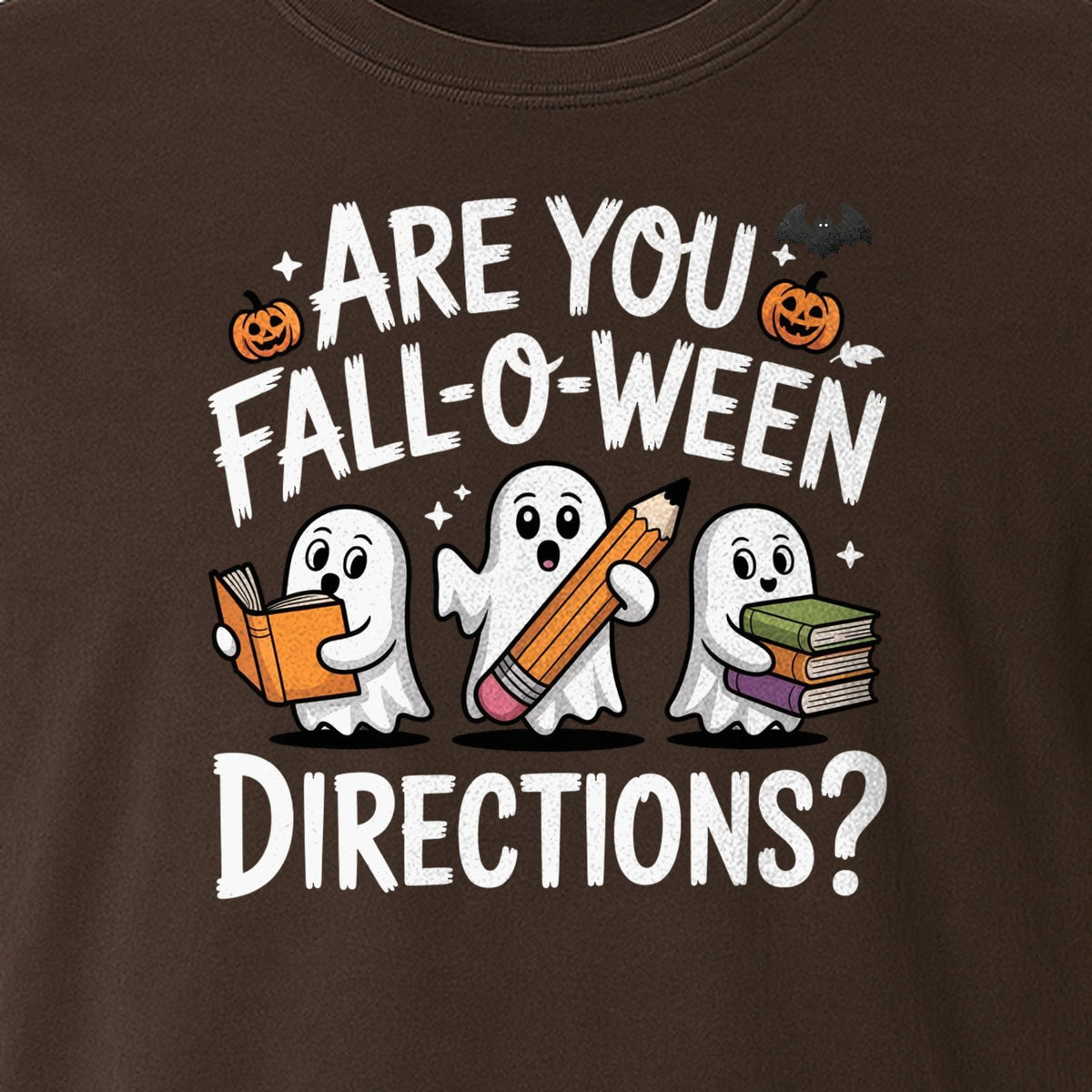 Halloween Ghost Comfort Colors T-Shirt, Are You Fall-O-Ween Directions School Design for Teachers and Readers