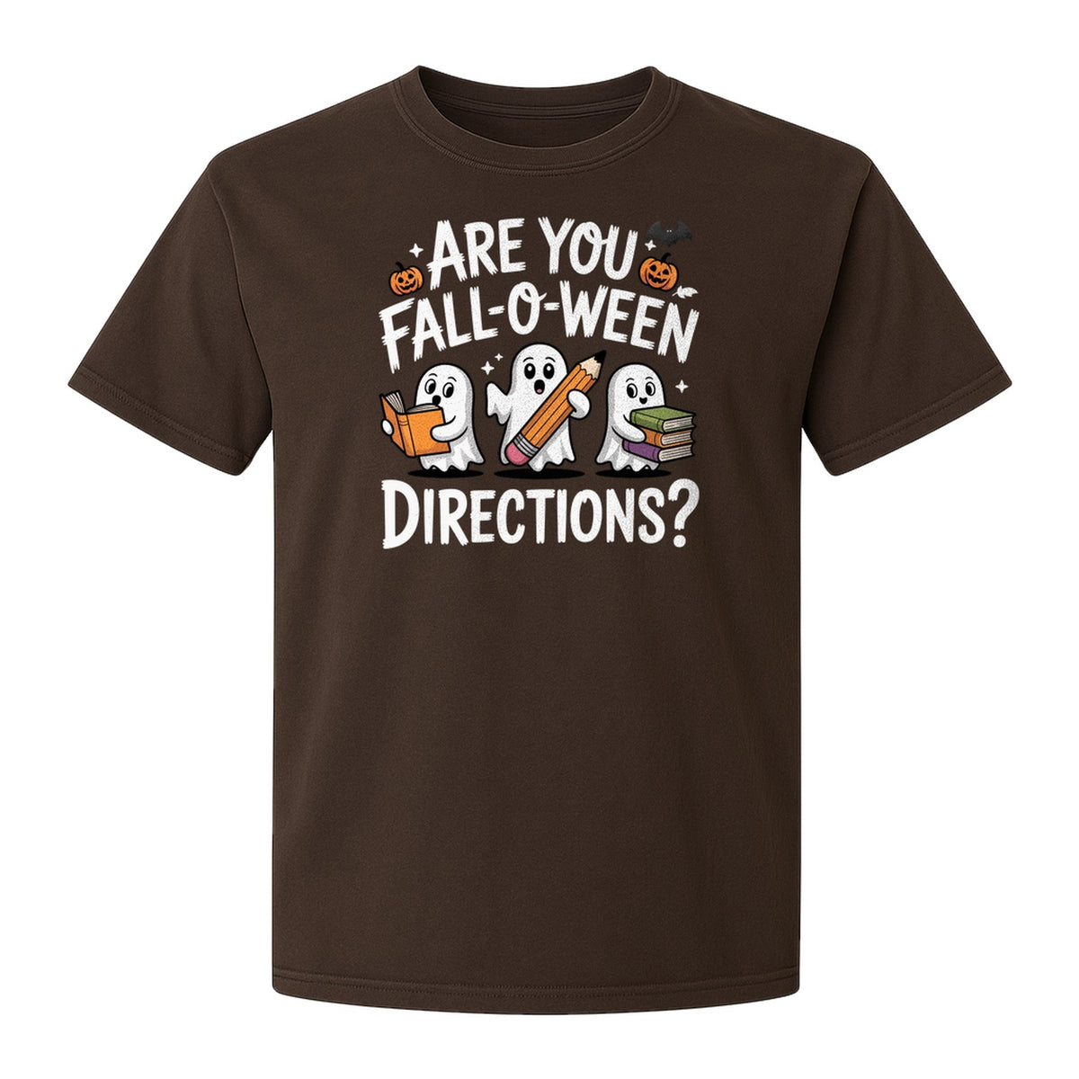 Halloween Ghost Comfort Colors T-Shirt, Are You Fall-O-Ween Directions School Design for Teachers and Readers