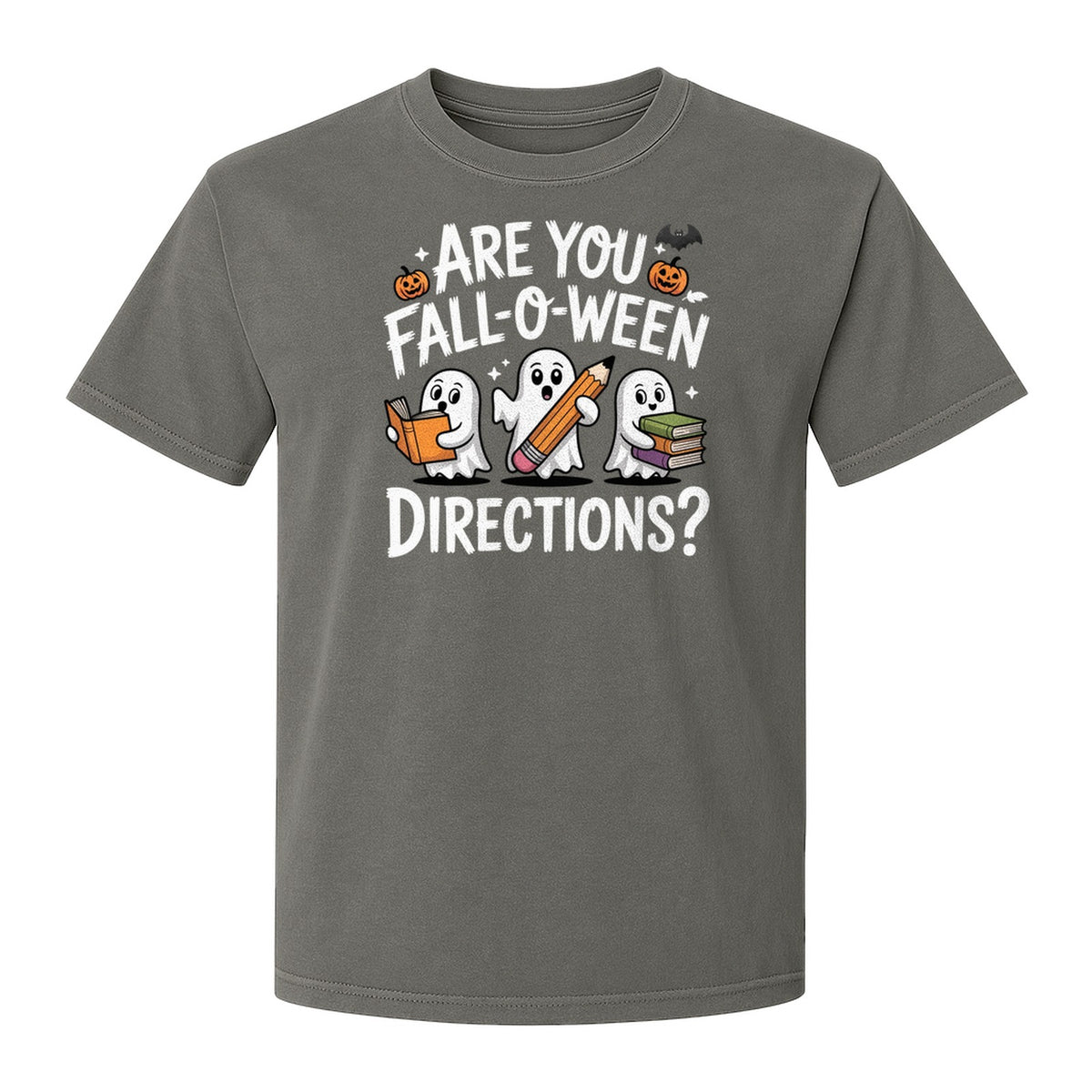 Halloween Ghost Comfort Colors T-Shirt, Are You Fall-O-Ween Directions School Design for Teachers and Readers