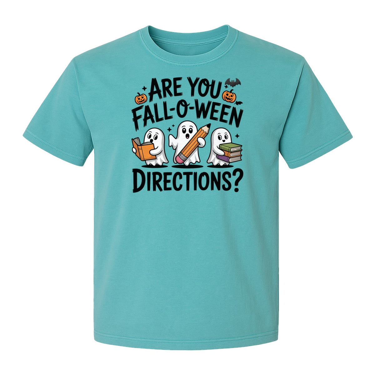 Halloween Ghost Comfort Colors T-Shirt, Are You Fall-O-Ween Directions School Design for Teachers and Readers