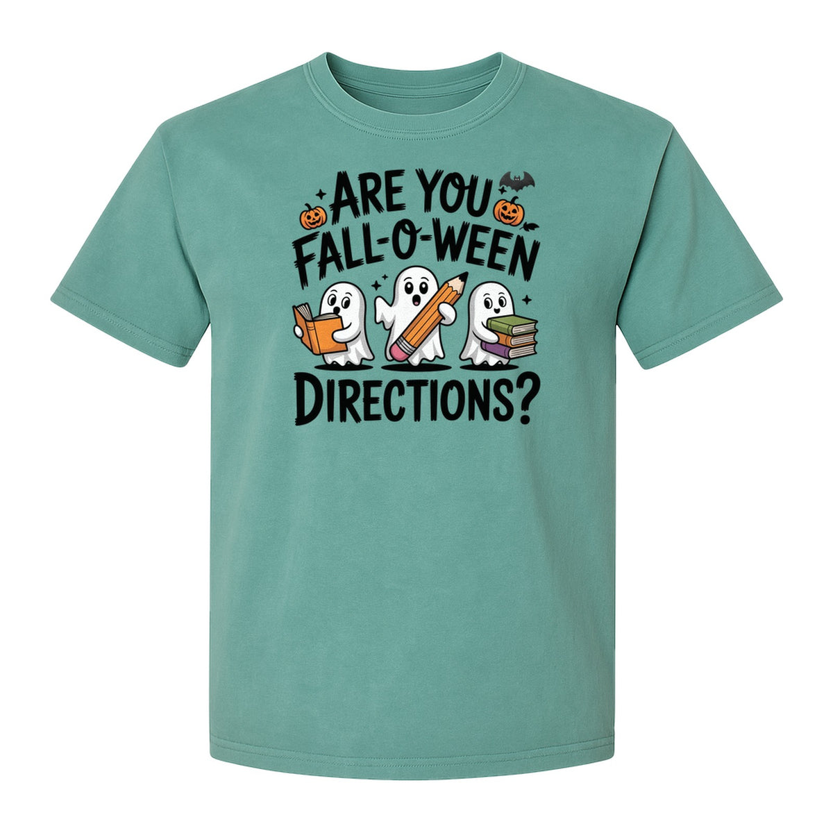 Halloween Ghost Comfort Colors T-Shirt, Are You Fall-O-Ween Directions School Design for Teachers and Readers