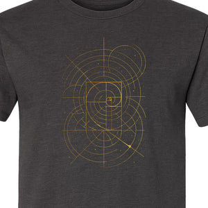 Fibonacci Golden Ratio T-Shirt, Sacred Geometry Math Graphic for Science Lovers