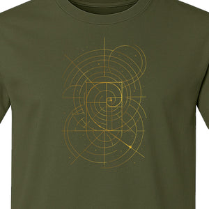 Fibonacci Golden Ratio T-Shirt, Sacred Geometry Math Graphic for Science Lovers
