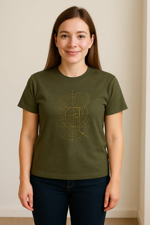Fibonacci Golden Ratio T-Shirt, Sacred Geometry Math Graphic for Science Lovers